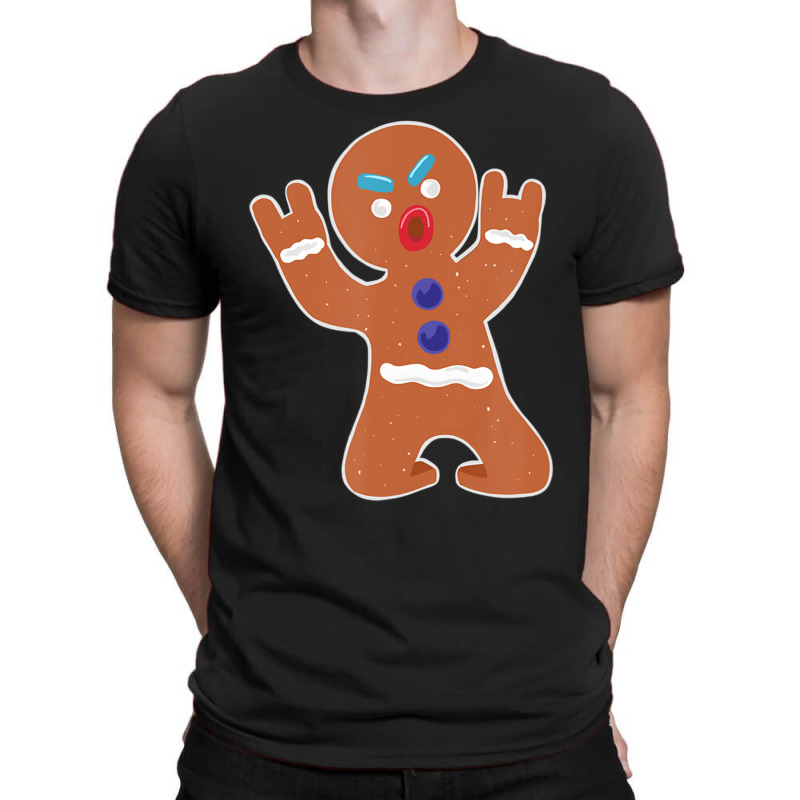 Gingerbread Man Metal Christmas T-shirt | Artistshot