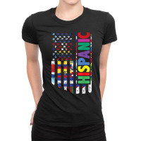 Usa And Latin American Countries Flag Hispanic Heritage T Shirt Ladies Fitted T-shirt | Artistshot