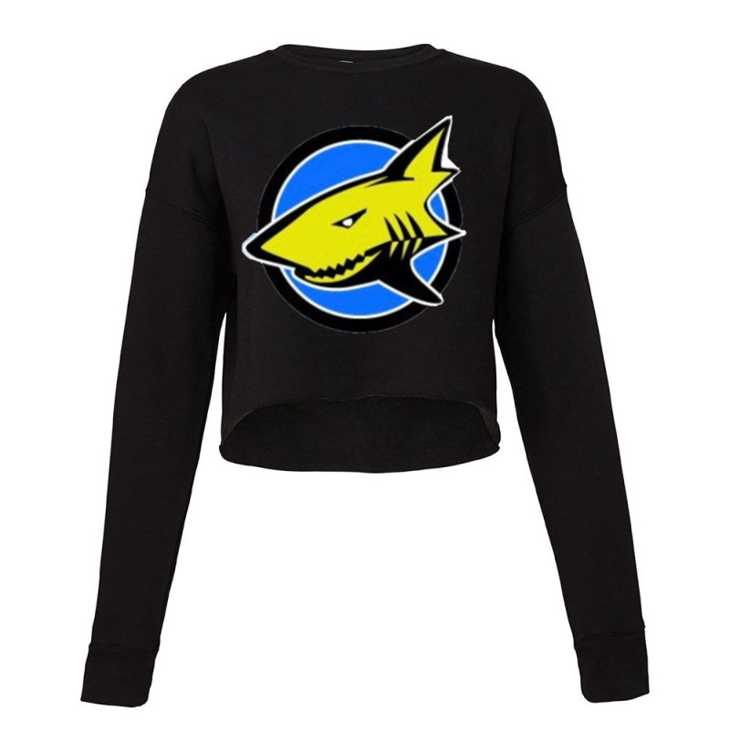 Surfing Shark Cropped Sweater by cm-arts | Artistshot