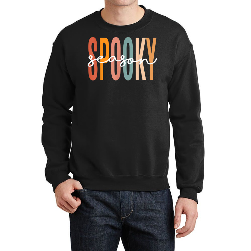 Spooky Season Retro Colorful Halloween Costume Women Girls Crewneck Sweatshirt by Uniform | Artistshot