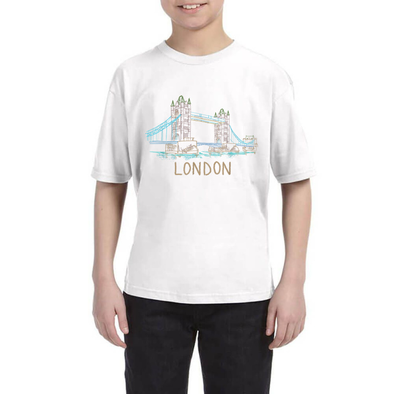 Tower Bridge London Unique Hand Drawn Art T Shirt Youth Tee by cm-arts | Artistshot