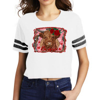 Be Mine Highland Cow Scorecard Crop Tee | Artistshot