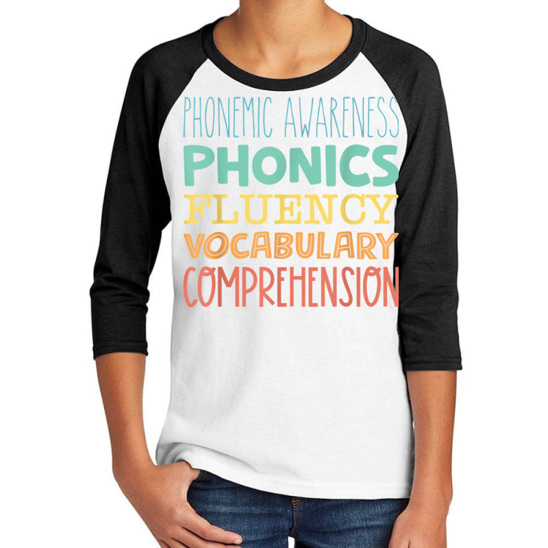 Reading Components Literacy Education Phonemic Awareness T Shirt Youth 3/4 Sleeve by relaehopoli | Artistshot