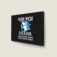 Pop Pop Shark   Pop Pop    Pop Pop Gif   Fahers Day    Pop Pop Birhday Landscape Canvas Print | Artistshot