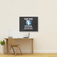 Pop Pop Shark   Pop Pop    Pop Pop Gif   Fahers Day    Pop Pop Birhday Landscape Canvas Print | Artistshot