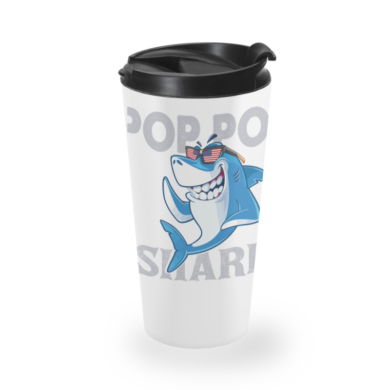 Pop Pop Shark   Pop Pop    Pop Pop Gif   Fahers Day    Pop Pop Birhday Travel Mug | Artistshot