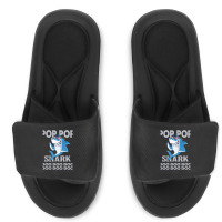 Pop Pop Shark   Pop Pop    Pop Pop Gif   Fahers Day    Pop Pop Birhday Slide Sandal | Artistshot