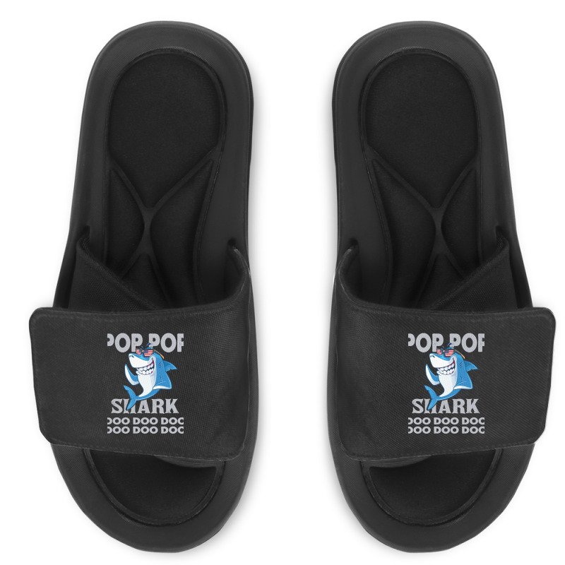 Pop Pop Shark   Pop Pop    Pop Pop Gif   Fahers Day    Pop Pop Birhday Slide Sandal | Artistshot