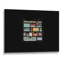 Electronic Musician Synthesizers And Drum Machine Dj Metal Print Horizontal | Artistshot