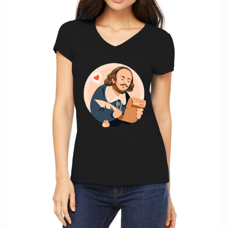 Shakespeare And Company   (3) Women's V-Neck T-Shirt by cm-arts | Artistshot