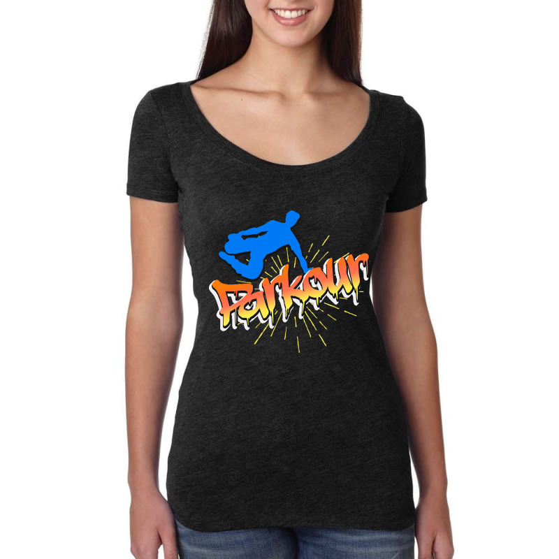 Parkours Graffiti, Parkours Graffiti Art, Parkours Graffiti Painting,  Women's Triblend Scoop T-shirt by SHOPTYU | Artistshot