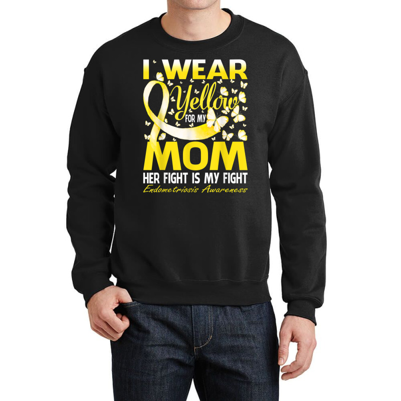 I Wear Yellow For My Mom Endometriosis Awareness T Shirt Crewneck Sweatshirt by cm-arts | Artistshot