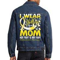 I Wear Yellow For My Mom Endometriosis Awareness T Shirt Men Denim Jacket | Artistshot