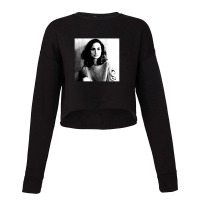 Natalie Portman Black & White Portrait (linocut) Cropped Sweater | Artistshot