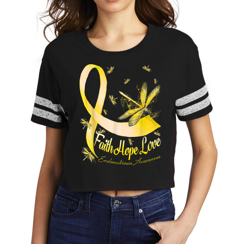 Faith Hope Love Endometriosis Awareness Dragonfly T Shirt Scorecard Crop Tee by cm-arts | Artistshot