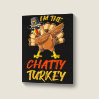 Chatty Turkey Matching Family Group Thanksgiving Party Portrait Canvas Print | Artistshot