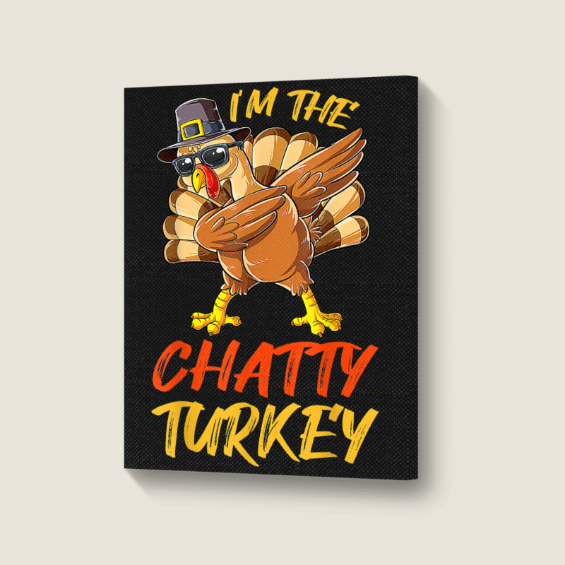 Chatty Turkey Matching Family Group Thanksgiving Party Portrait Canvas Print | Artistshot