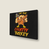 Chatty Turkey Matching Family Group Thanksgiving Party Landscape Canvas Print | Artistshot