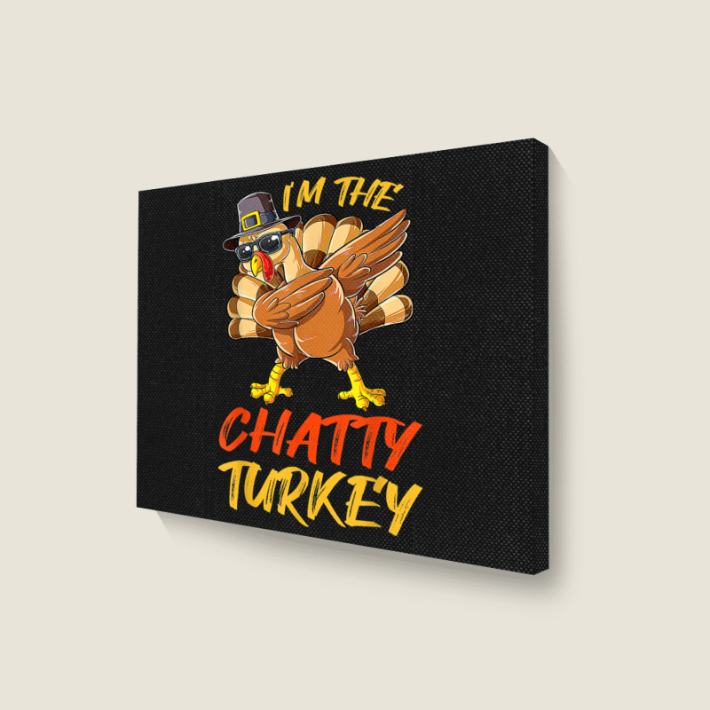 Chatty Turkey Matching Family Group Thanksgiving Party Landscape Canvas Print | Artistshot