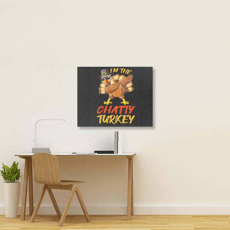 Chatty Turkey Matching Family Group Thanksgiving Party Landscape Canvas Print | Artistshot