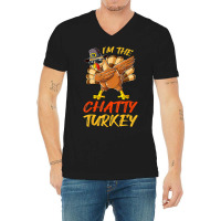 Chatty Turkey Matching Family Group Thanksgiving Party V-neck Tee | Artistshot