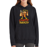 Chatty Turkey Matching Family Group Thanksgiving Party Vintage Hoodie | Artistshot