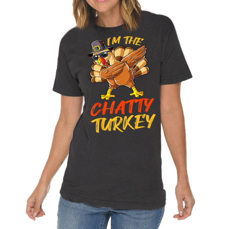 Chatty Turkey Matching Family Group Thanksgiving Party Vintage T-shirt | Artistshot