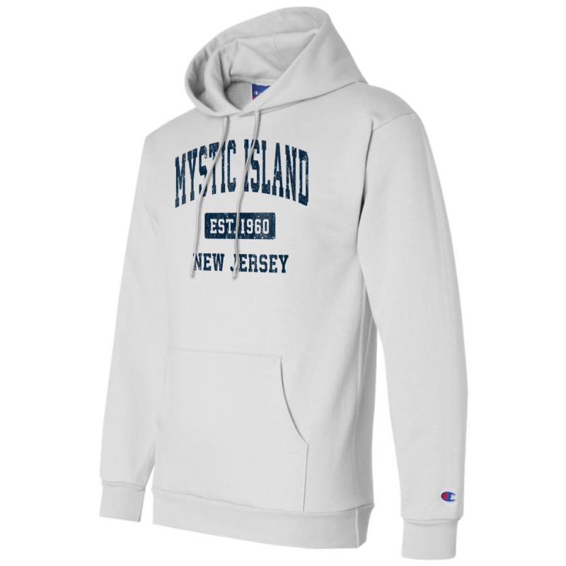 Womens Mystic Island New Jersey Nj Vintage Athletic Sports Design V Ne Champion Hoodie by cm-arts | Artistshot