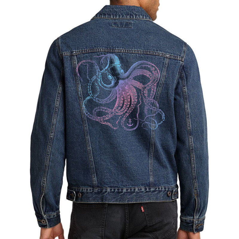 Octopus Shirt Cool Vintage Marine Biologist Ocean Sea Life 1 T Shirt Men Denim Jacket | Artistshot