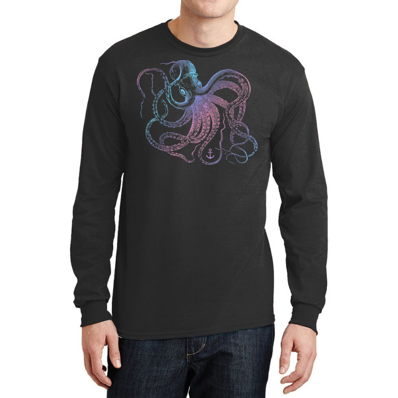 Octopus Shirt Cool Vintage Marine Biologist Ocean Sea Life 1 T Shirt Long Sleeve Shirts | Artistshot