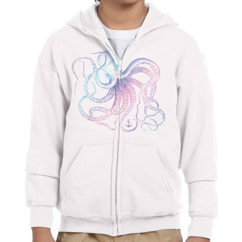 Octopus Shirt Cool Vintage Marine Biologist Ocean Sea Life 1 T Shirt Youth Zipper Hoodie | Artistshot