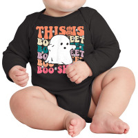 This Is Boo Sheet, Ghost Skull Pumpkin Halloween Retro T Shir Long Sleeve Baby Bodysuit | Artistshot