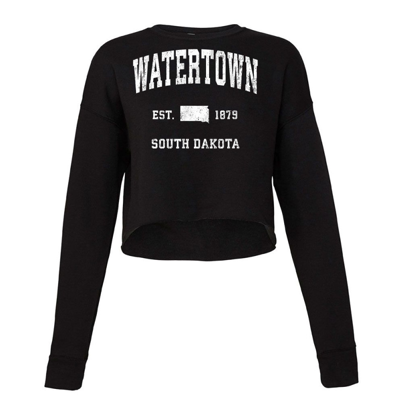 Watertown South Dakota Sd Vintage Athletic Sports Design T Shirt Cropped Sweater by cm-arts | Artistshot