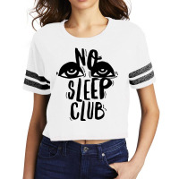 A Girl Who Loves No Sleep Club Cute Photographic Scorecard Crop Tee | Artistshot