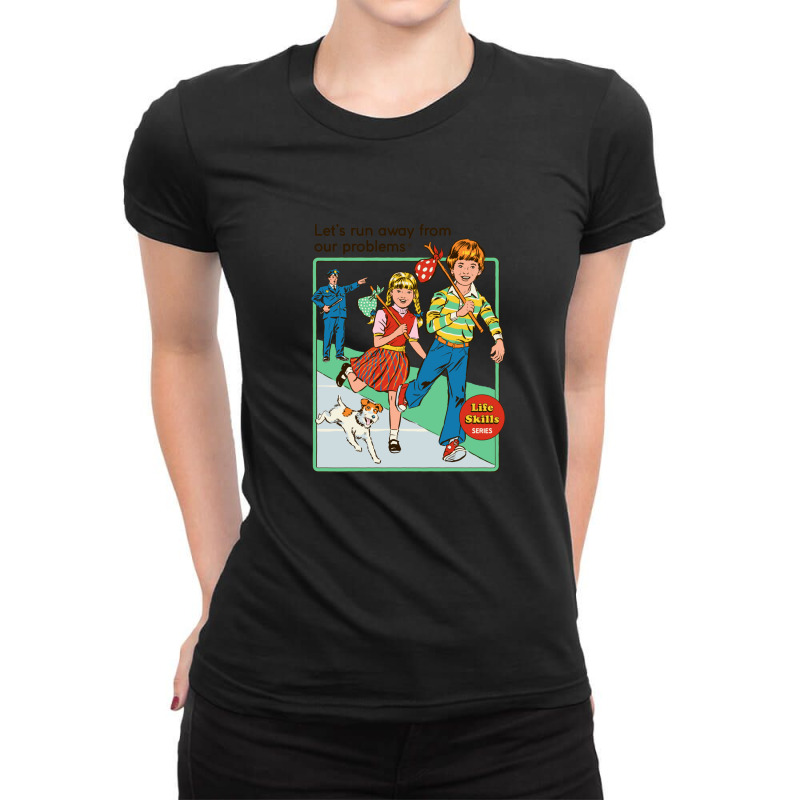 Let's Run Away 1 Ladies Fitted T-Shirt by CindyBriner | Artistshot