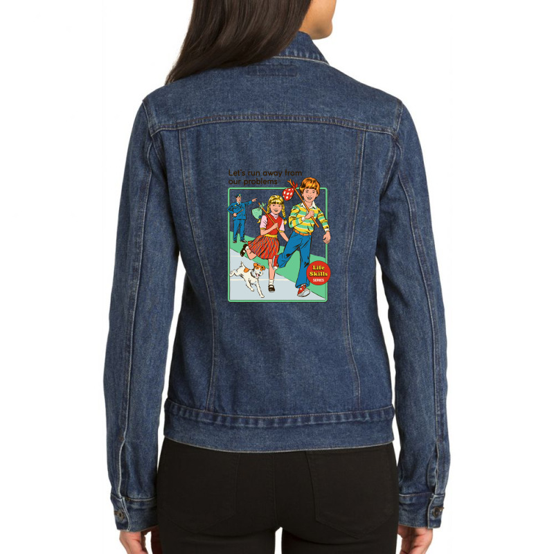 Let's Run Away 1 Ladies Denim Jacket by CindyBriner | Artistshot