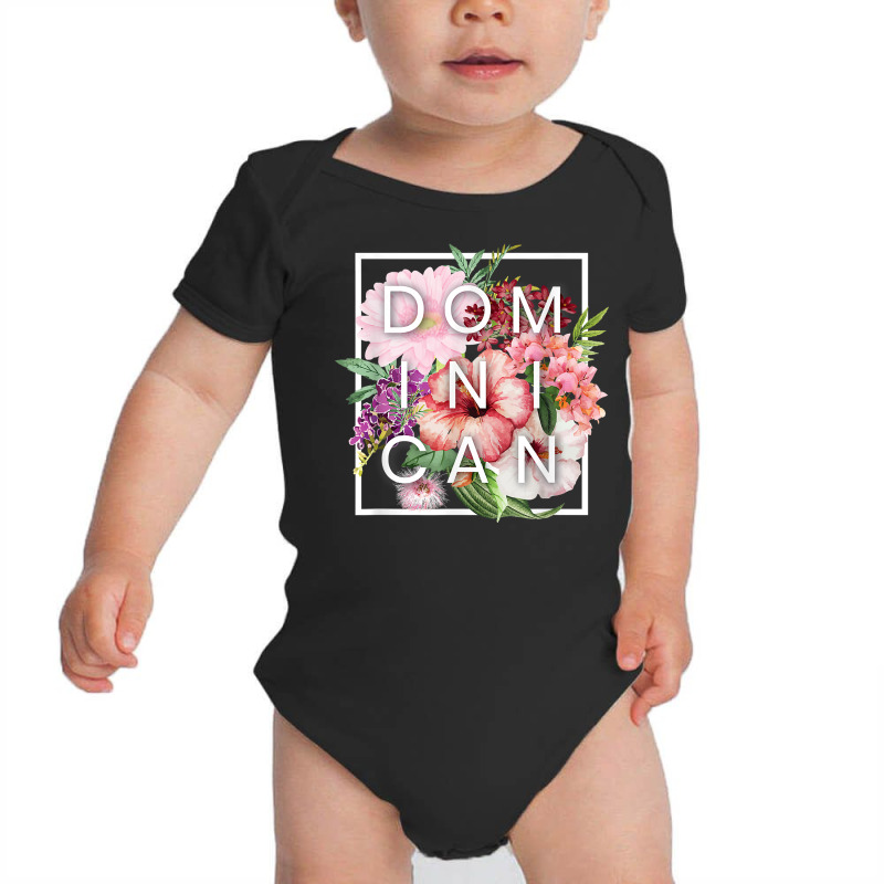 Flowers Of Dominican Republic Word Art   Dominican Pride T Shirt Baby Bodysuit by cm-arts | Artistshot