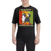 Alaskan Malamute Dog Retro Graphic Matching Thanksgiving Youth Tee | Artistshot