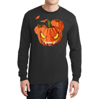 Scary Flying Bats Jack O Lantern Spooky Halloween Pumpkin Long Sleeve Shirts | Artistshot