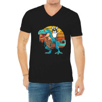 Boson Errier Dog Riding Dinosaur Rex Boys V-neck Tee | Artistshot