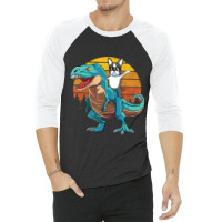 Boson Errier Dog Riding Dinosaur Rex Boys 3/4 Sleeve Shirt | Artistshot