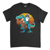 Boson Errier Dog Riding Dinosaur Rex Boys Classic T-shirt | Artistshot