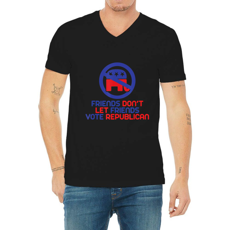 Anti Republican, Pro Democrat V-Neck Tee by cm-arts | Artistshot