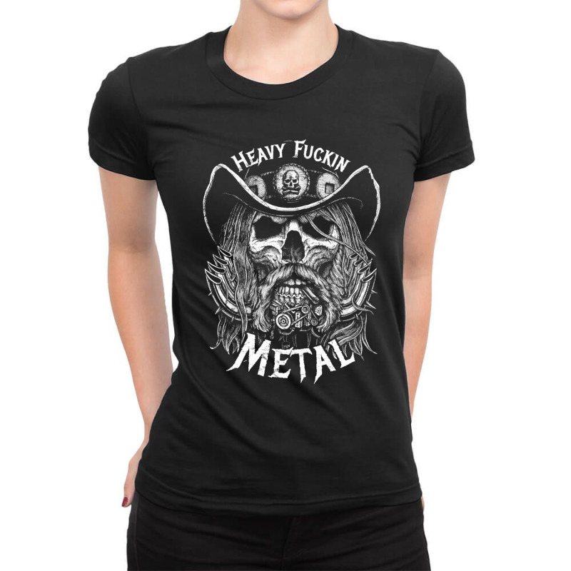 Heavy Fuckin Metal 1 Ladies Fitted T-Shirt by cm-arts | Artistshot