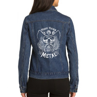 Heavy Fuckin Metal 1 Ladies Denim Jacket | Artistshot