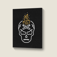 Campfire Skull Portrait Canvas Print | Artistshot