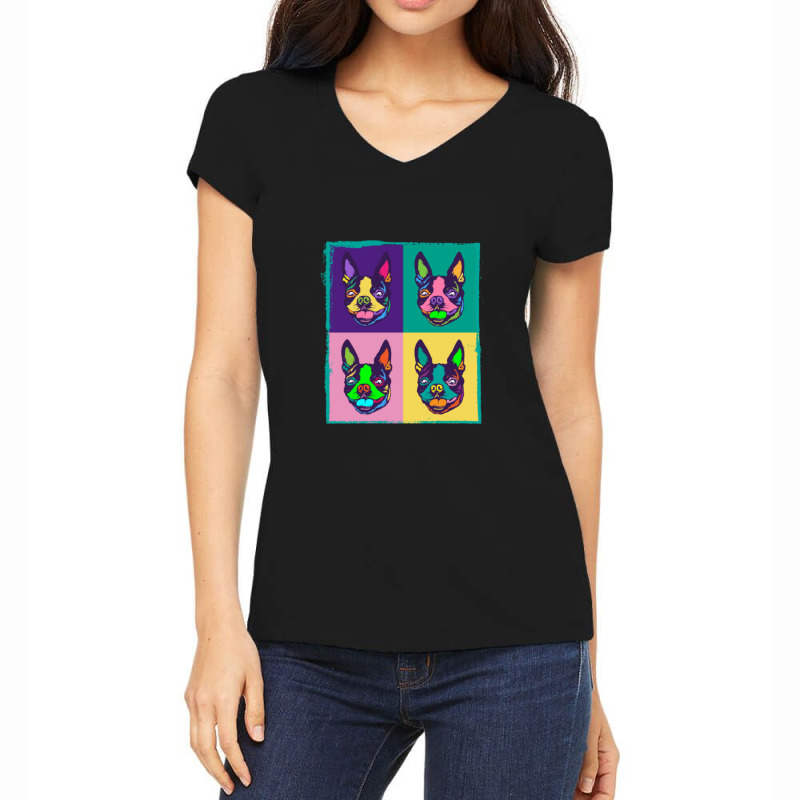 Dog Lover I Pop Ar Boson Errier 1 Women's V-Neck T-Shirt by cm-arts | Artistshot