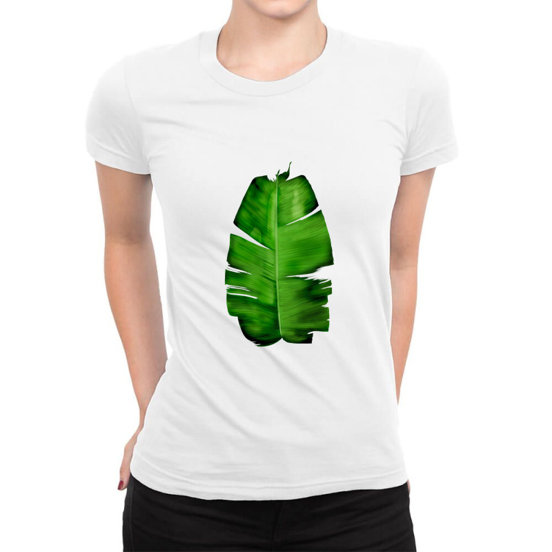 Banana Leaf Painting   Monstera Deliciosa Ladies Fitted T-Shirt by sepulohsepuluh | Artistshot