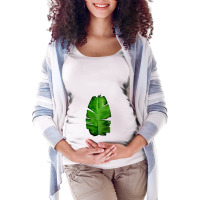 Banana Leaf Painting   Monstera Deliciosa Maternity Scoop Neck T-shirt | Artistshot