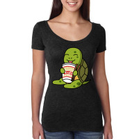 Turtle Eating Instant Ramen Noodles Pet Long Sleeve T Shirt Women's Triblend Scoop T-shirt | Artistshot